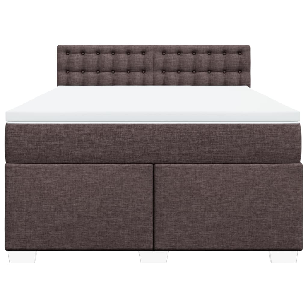 Boxspring met matras stof donkerbruin 140x200 cm is nu te koop bij PeponiXL, paradijselijk wonen!