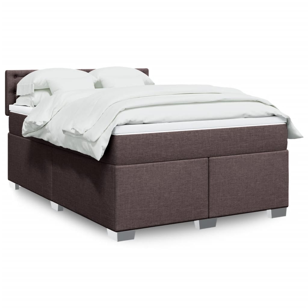 Boxspring met matras stof donkerbruin 140x200 cm is nu te koop bij PeponiXL, paradijselijk wonen!