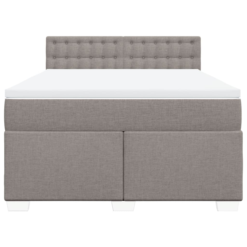Boxspring met matras stof taupe 140x200 cm is nu te koop bij PeponiXL, paradijselijk wonen!