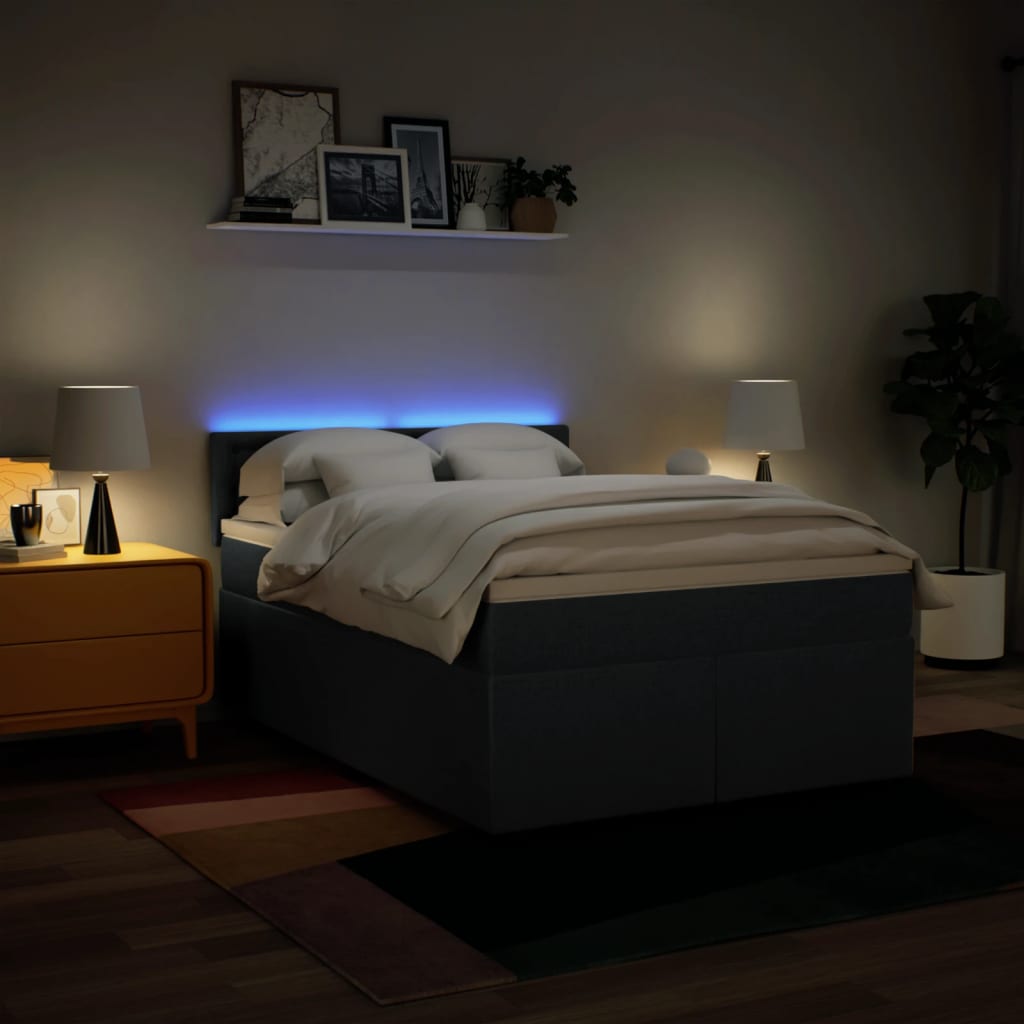 Boxspring met matras stof blauw 140x200 cm is nu te koop bij PeponiXL, paradijselijk wonen!