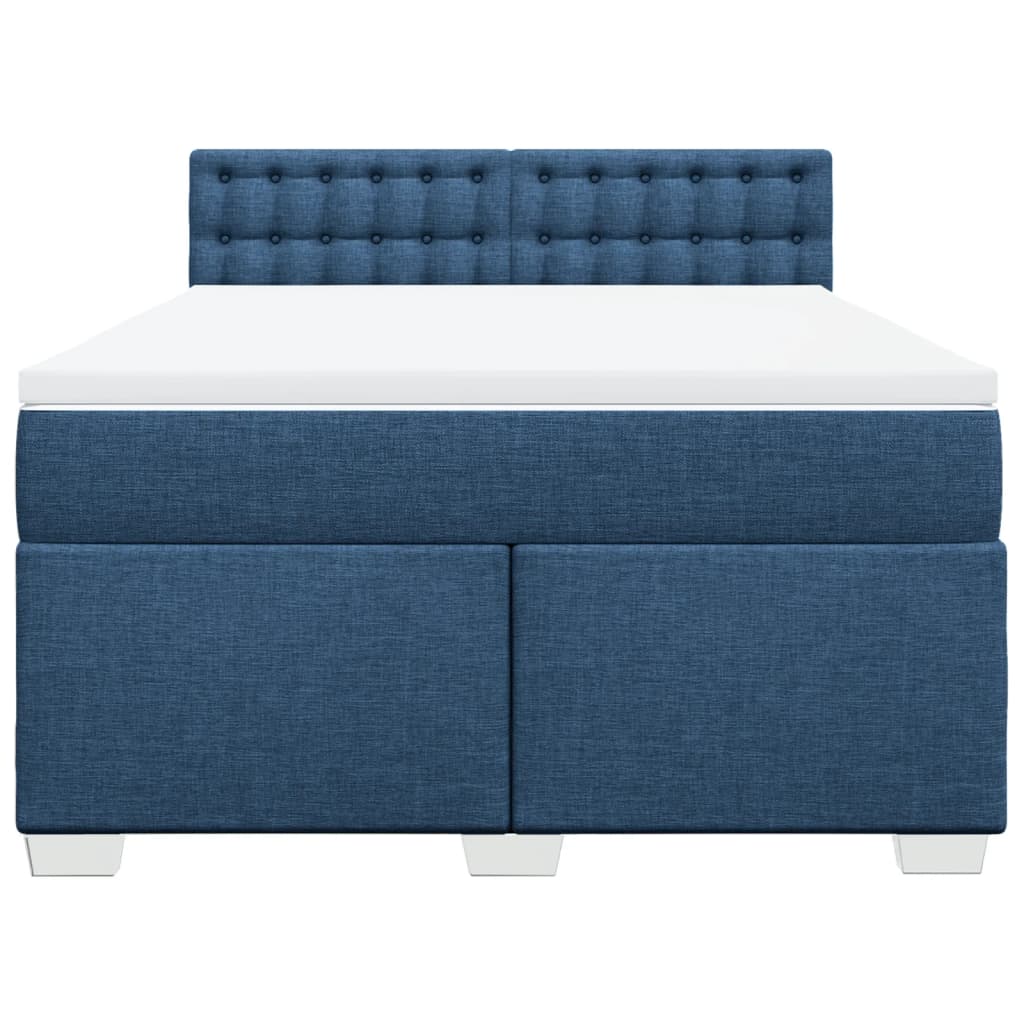 Boxspring met matras stof blauw 140x200 cm is nu te koop bij PeponiXL, paradijselijk wonen!