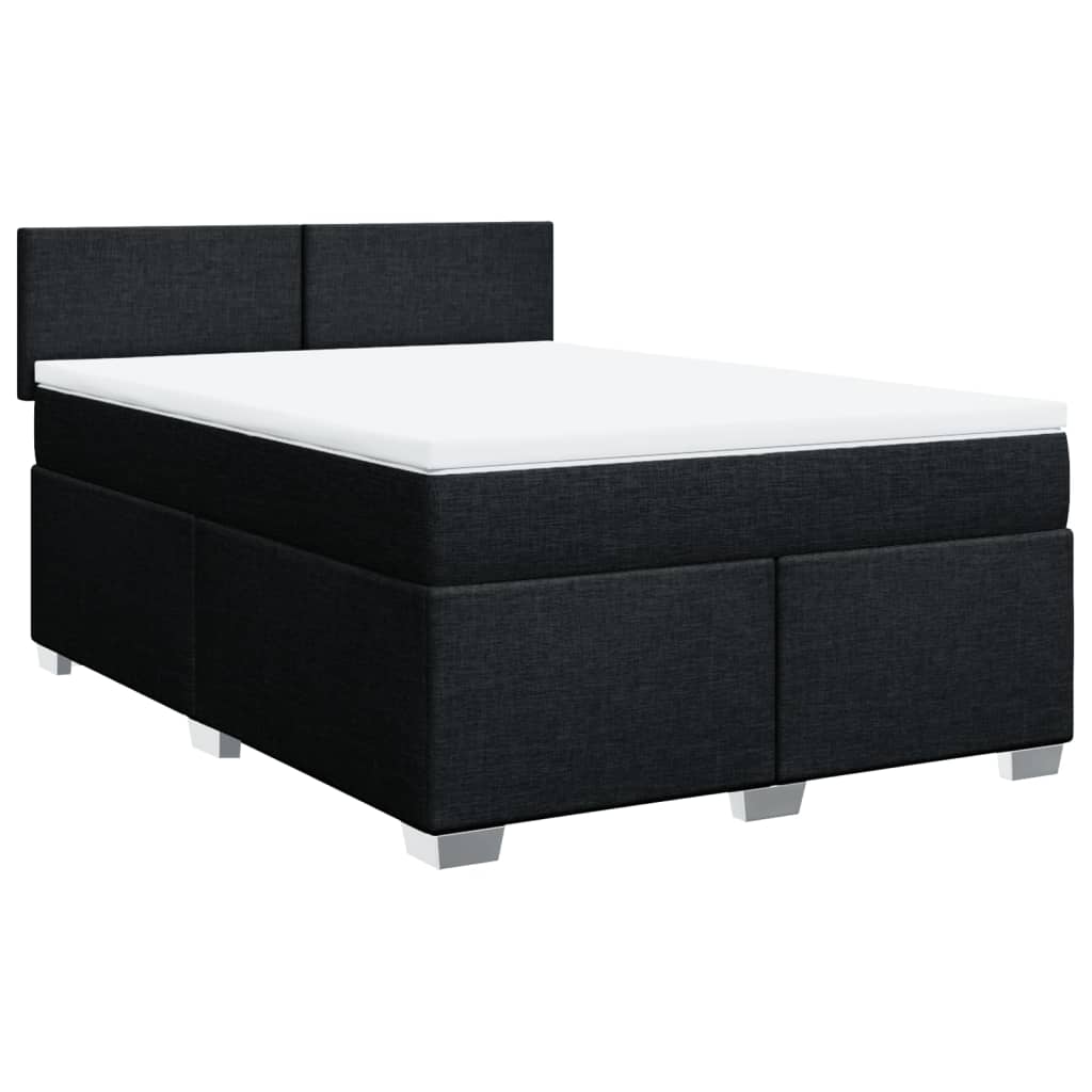 Boxspring met matras stof zwart 160x200 cm is nu te koop bij PeponiXL, paradijselijk wonen!