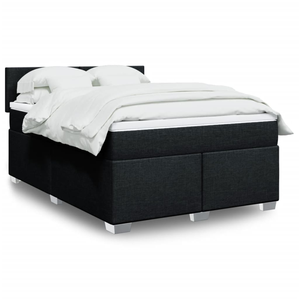 Boxspring met matras stof zwart 160x200 cm is nu te koop bij PeponiXL, paradijselijk wonen!
