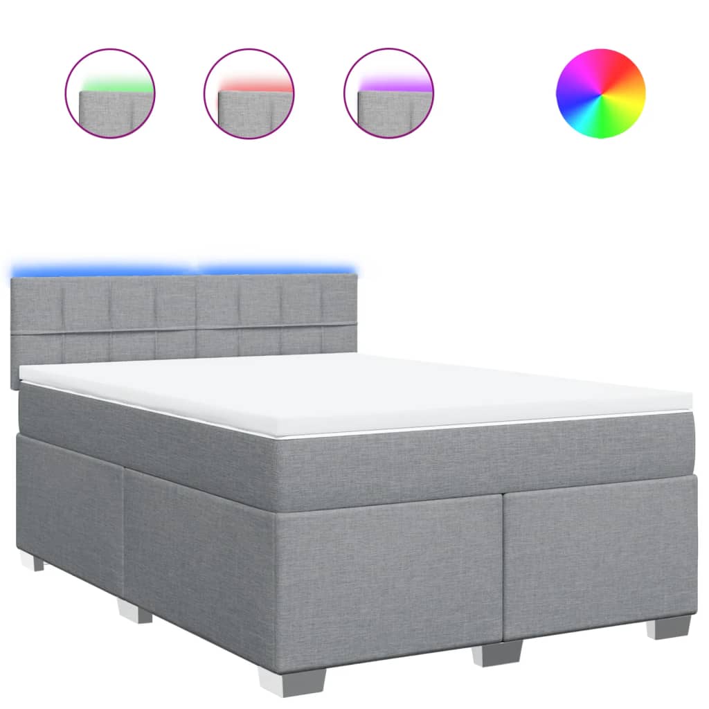 Boxspring met matras stof lichtgrijs 160x200 cm is nu te koop bij PeponiXL, paradijselijk wonen!