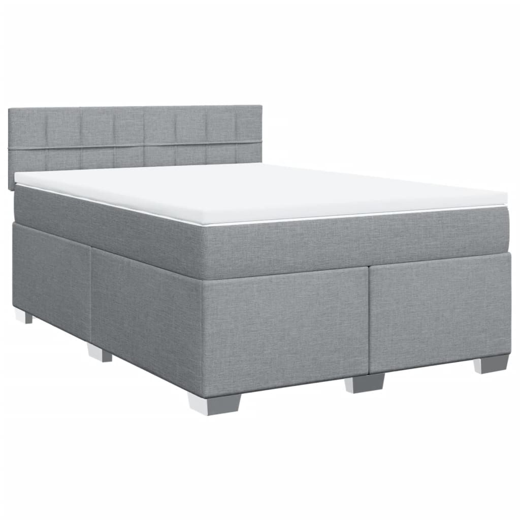 Boxspring met matras stof lichtgrijs 160x200 cm is nu te koop bij PeponiXL, paradijselijk wonen!
