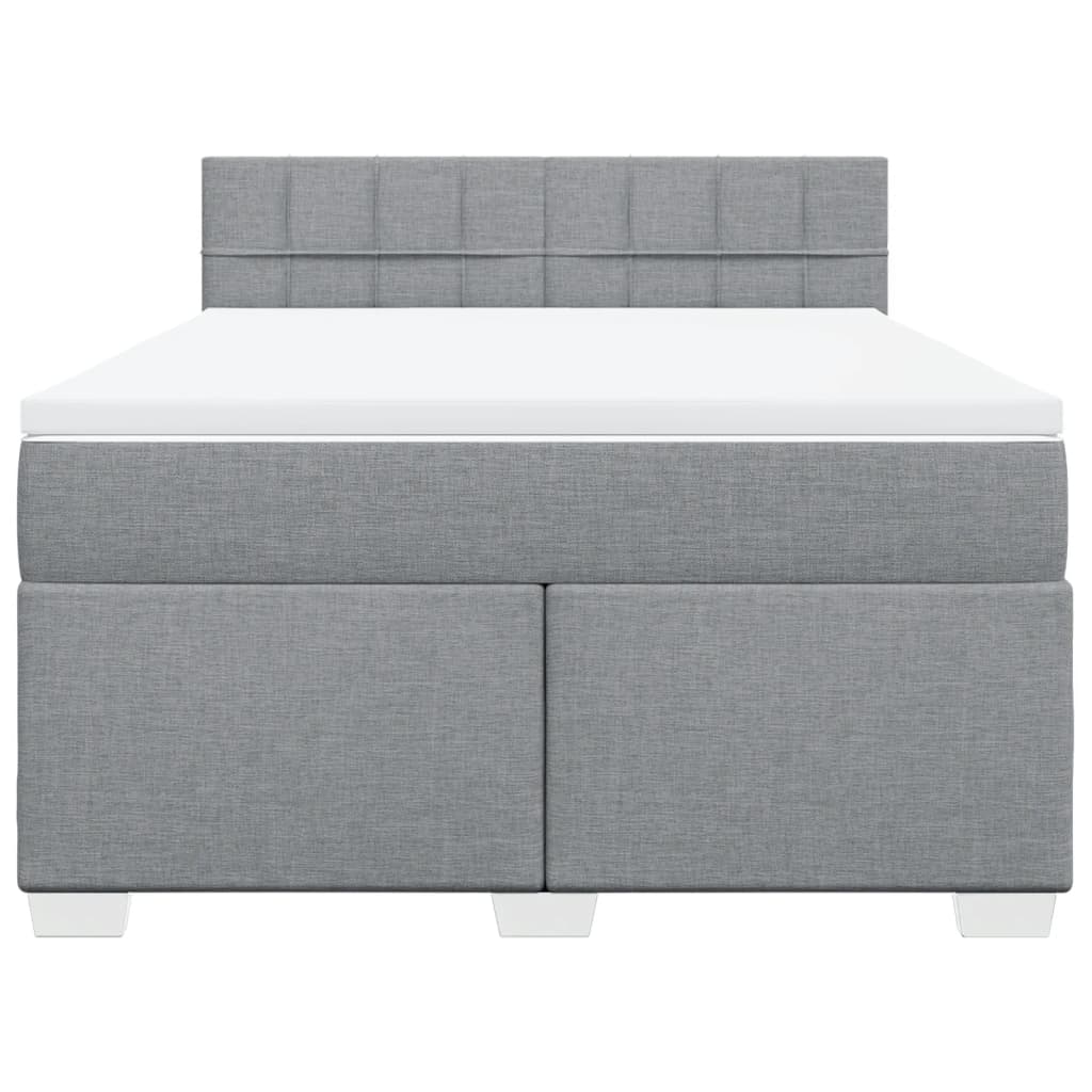 Boxspring met matras stof lichtgrijs 160x200 cm is nu te koop bij PeponiXL, paradijselijk wonen!