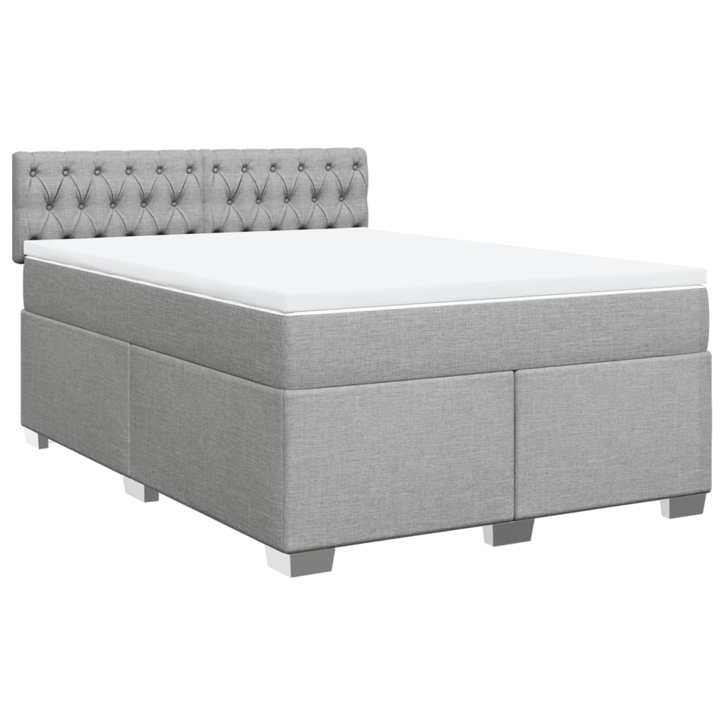 Boxspring met matras stof lichtgrijs 160x200 cm is nu te koop bij PeponiXL, paradijselijk wonen!