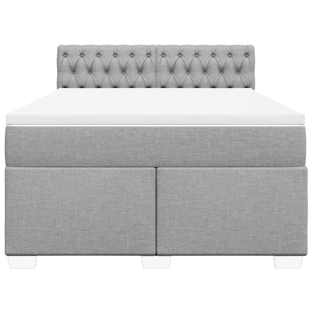 Boxspring met matras stof lichtgrijs 160x200 cm is nu te koop bij PeponiXL, paradijselijk wonen!