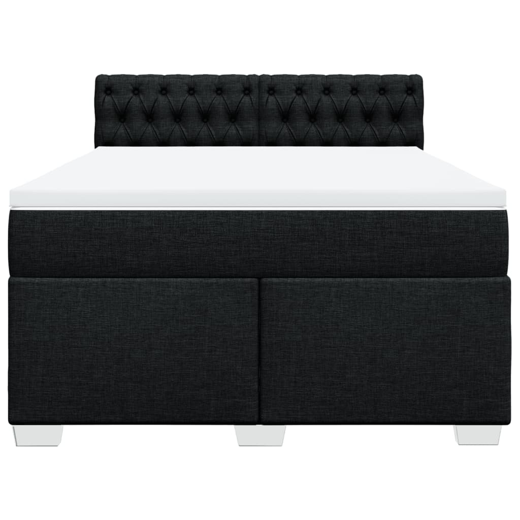 Boxspring met matras stof zwart 160x200 cm is nu te koop bij PeponiXL, paradijselijk wonen!