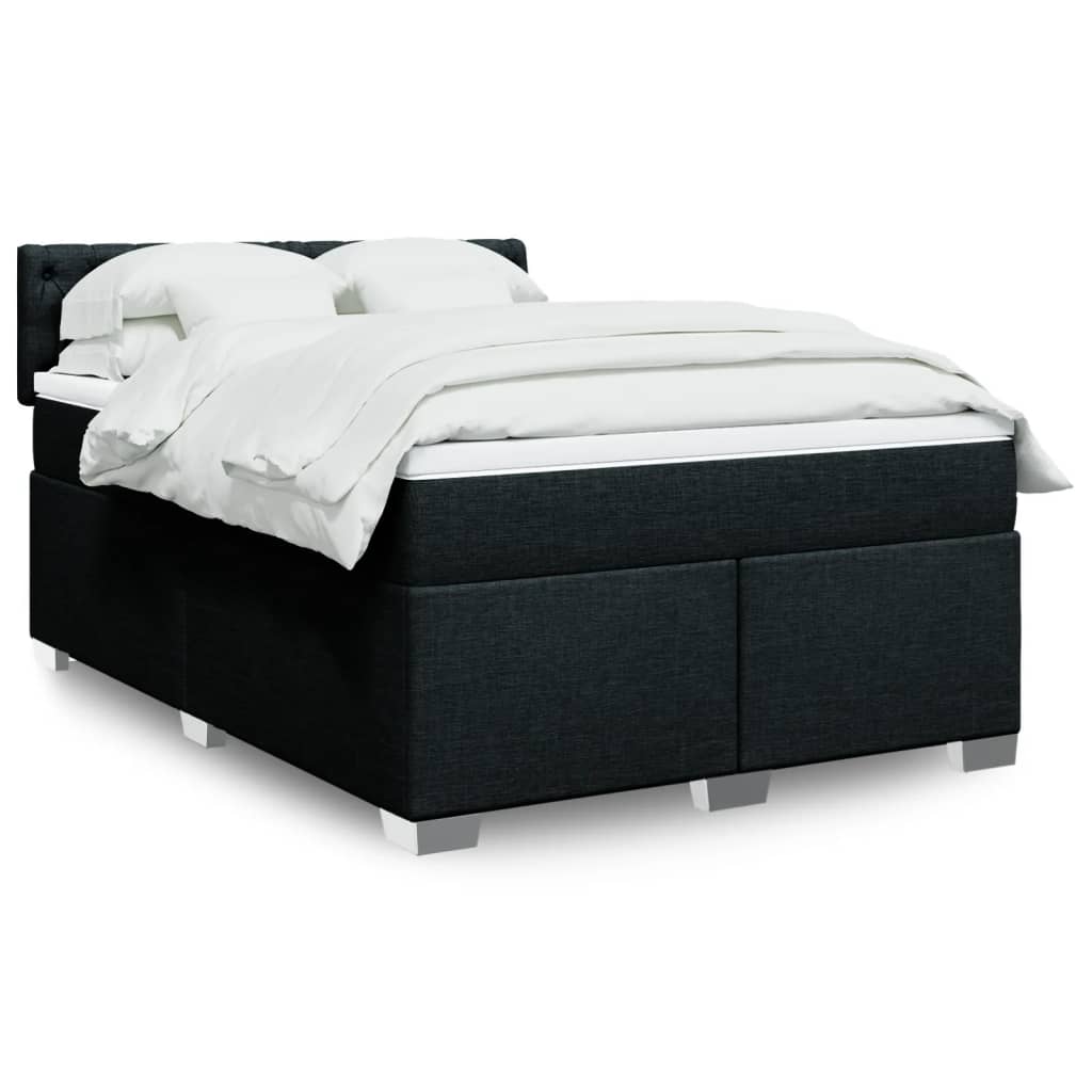 Boxspring met matras stof zwart 160x200 cm is nu te koop bij PeponiXL, paradijselijk wonen!