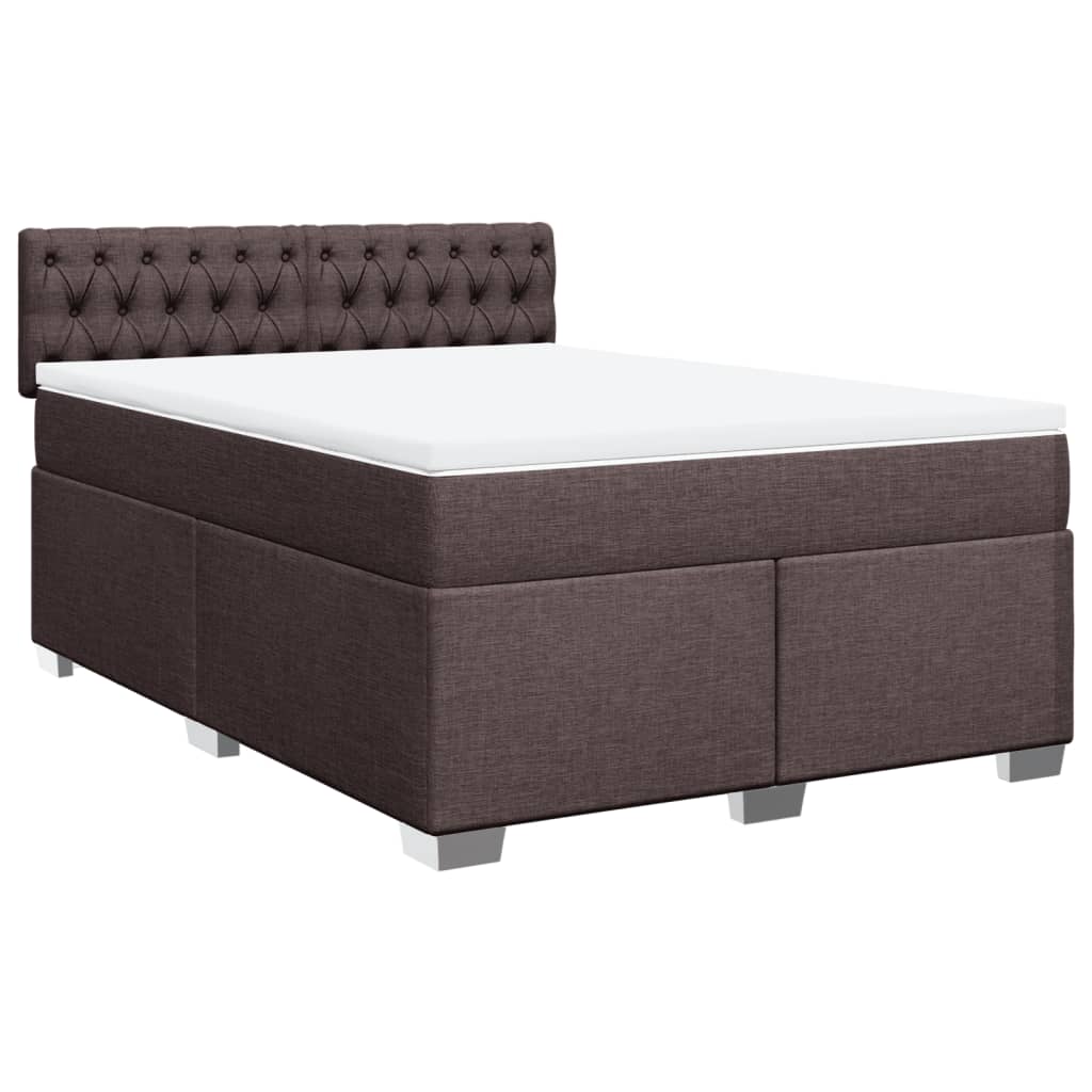 Boxspring met matras stof donkerbruin 160x200 cm is nu te koop bij PeponiXL, paradijselijk wonen!