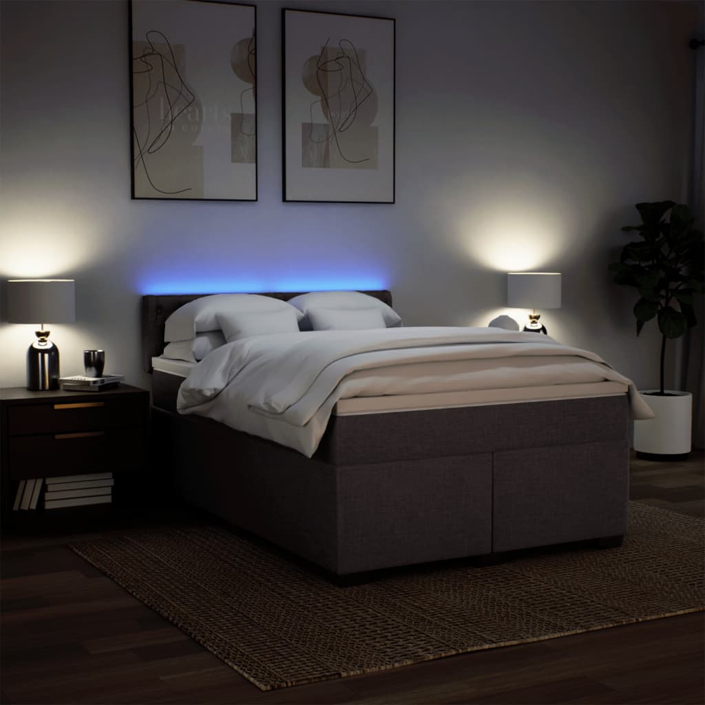 Boxspring met matras stof donkerbruin 160x200 cm is nu te koop bij PeponiXL, paradijselijk wonen!