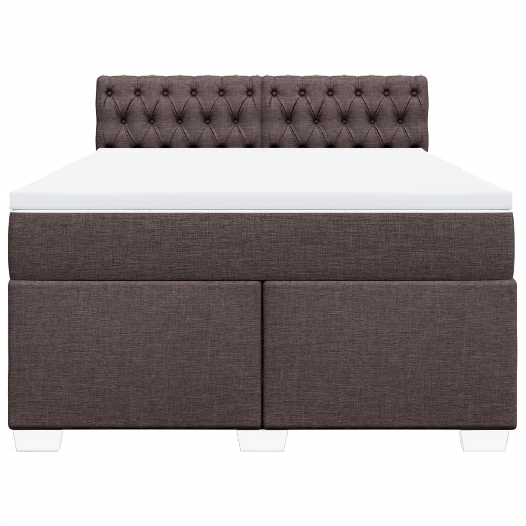 Boxspring met matras stof donkerbruin 160x200 cm is nu te koop bij PeponiXL, paradijselijk wonen!