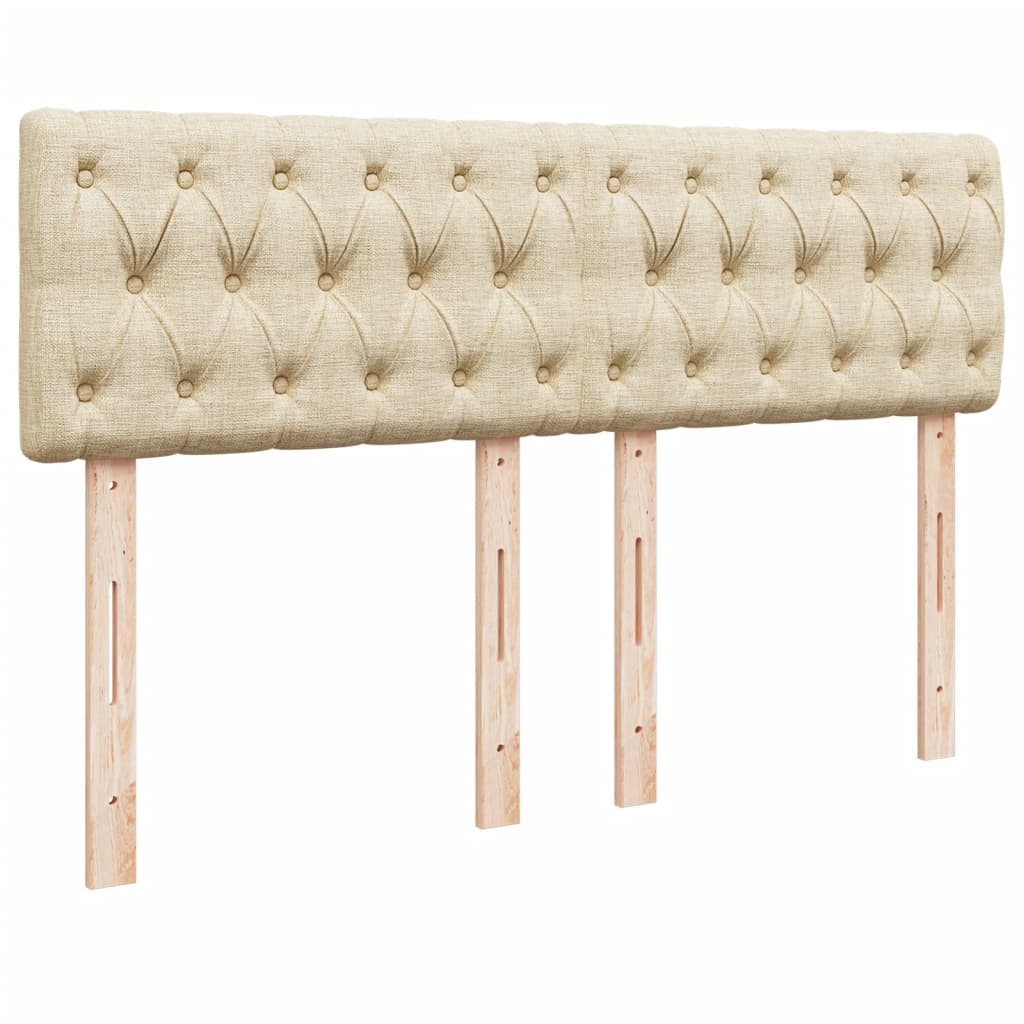 Boxspring met matras stof crèmekleurig 160x200 cm is nu te koop bij PeponiXL, paradijselijk wonen!