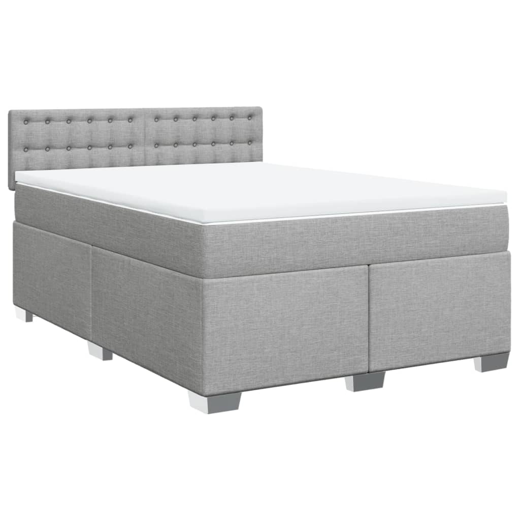 Boxspring met matras stof lichtgrijs 160x200 cm is nu te koop bij PeponiXL, paradijselijk wonen!