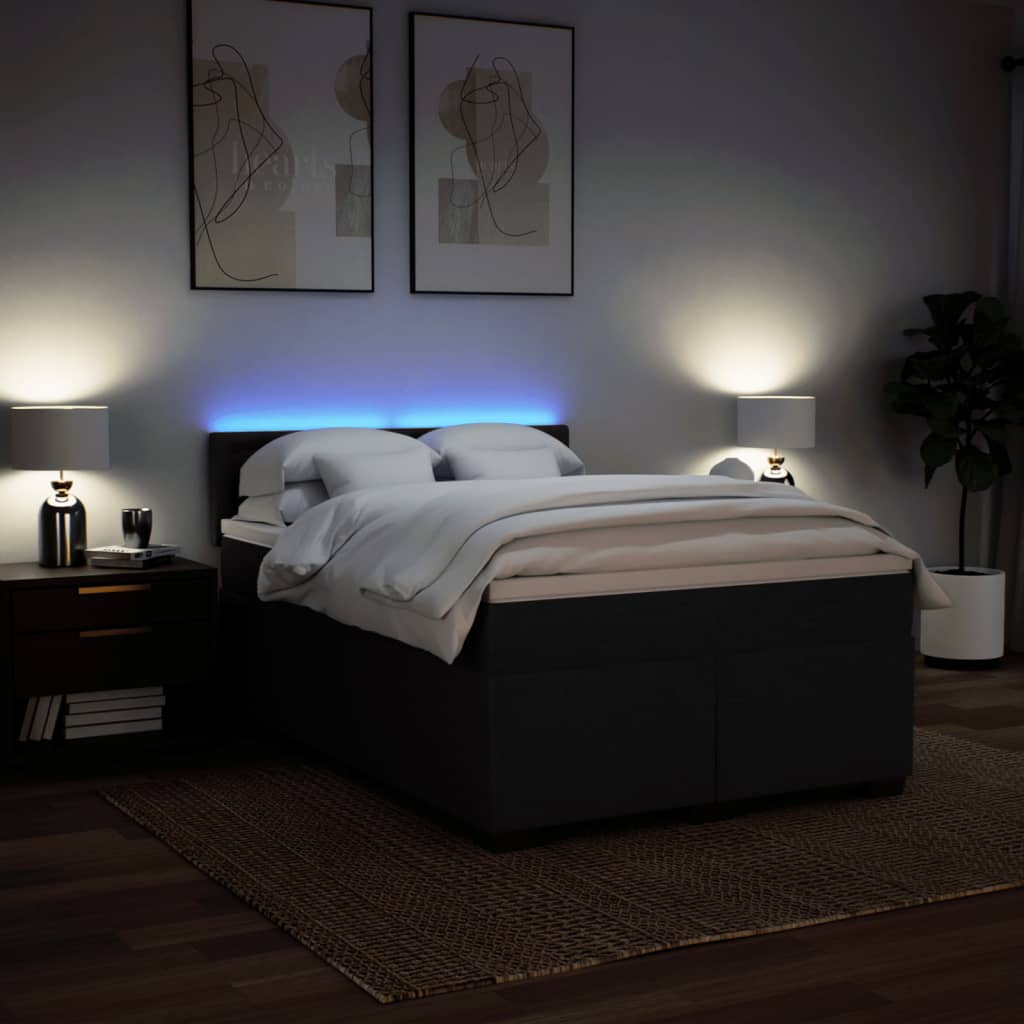 Boxspring met matras stof zwart 160x200 cm is nu te koop bij PeponiXL, paradijselijk wonen!