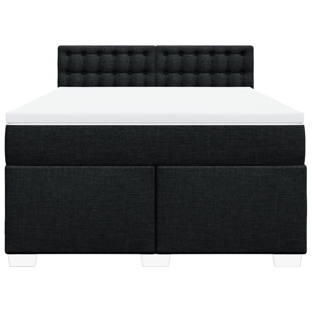 Boxspring met matras stof zwart 160x200 cm is nu te koop bij PeponiXL, paradijselijk wonen!