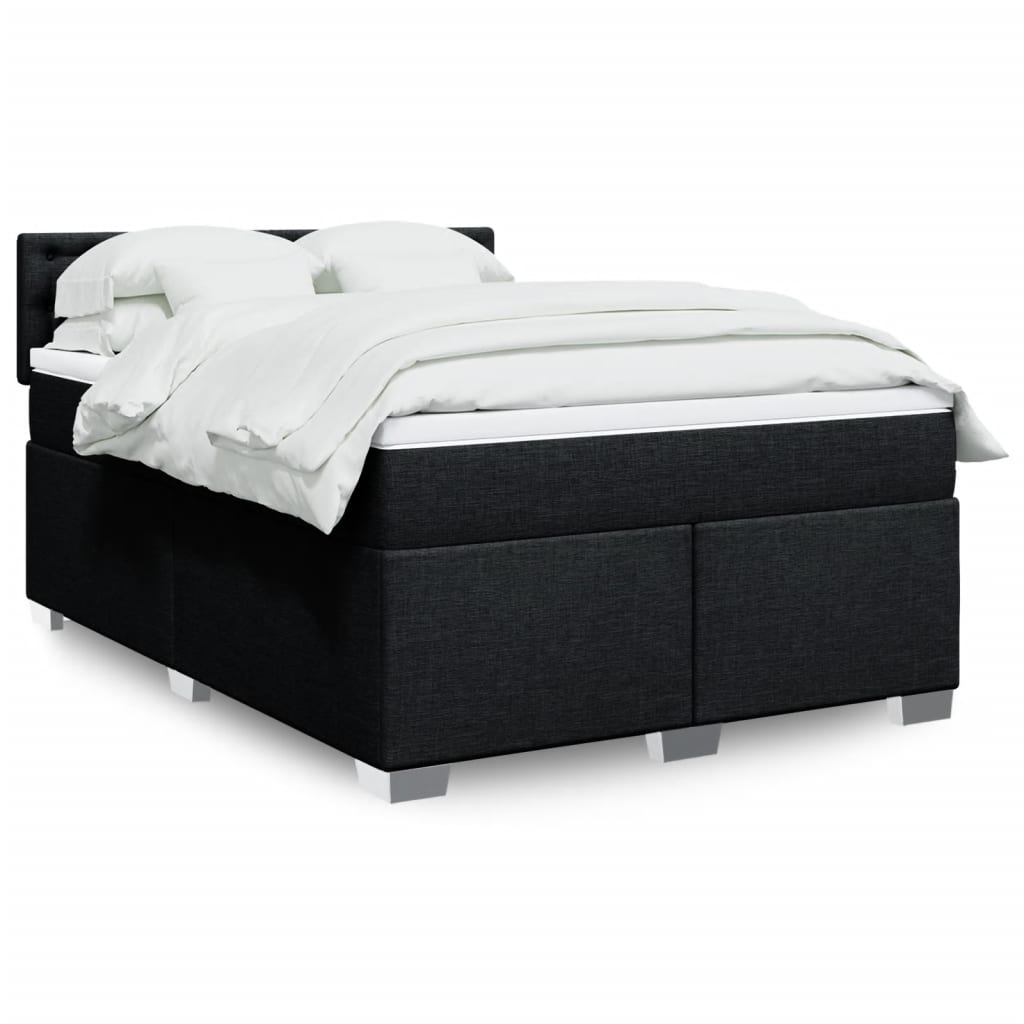 Boxspring met matras stof zwart 160x200 cm is nu te koop bij PeponiXL, paradijselijk wonen!