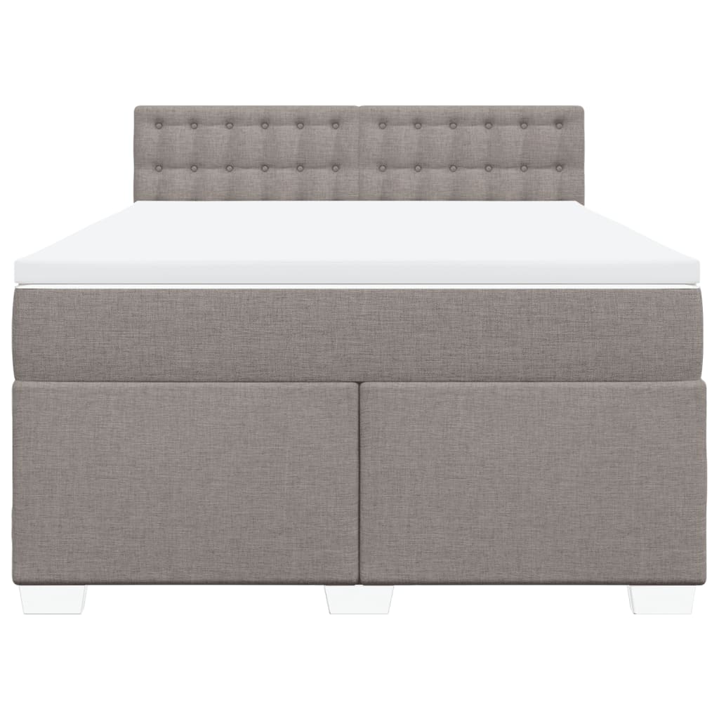 Boxspring met matras stof taupe 160x200 cm is nu te koop bij PeponiXL, paradijselijk wonen!