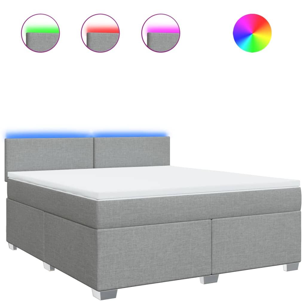Boxspring met matras stof lichtgrijs 180x200 cm is nu te koop bij PeponiXL, paradijselijk wonen!