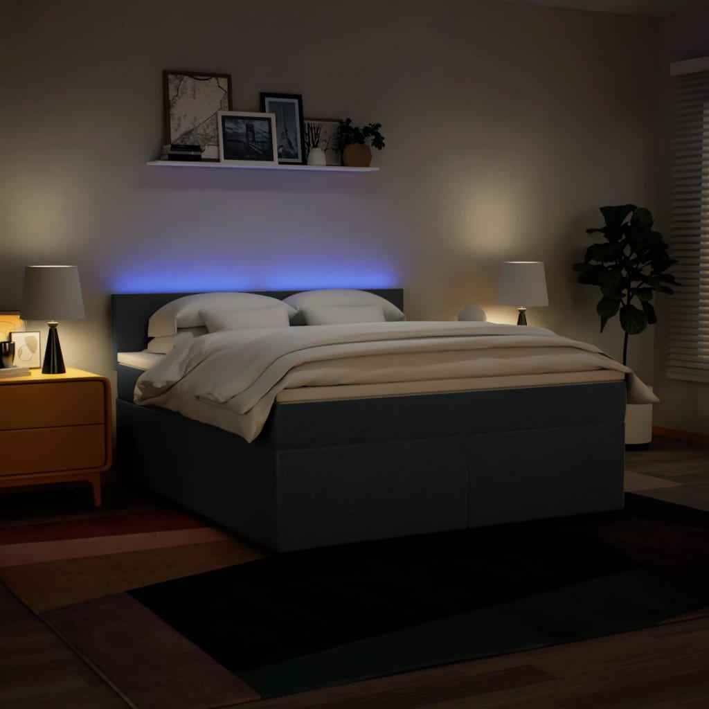 Boxspring met matras stof blauw 180x200 cm is nu te koop bij PeponiXL, paradijselijk wonen!