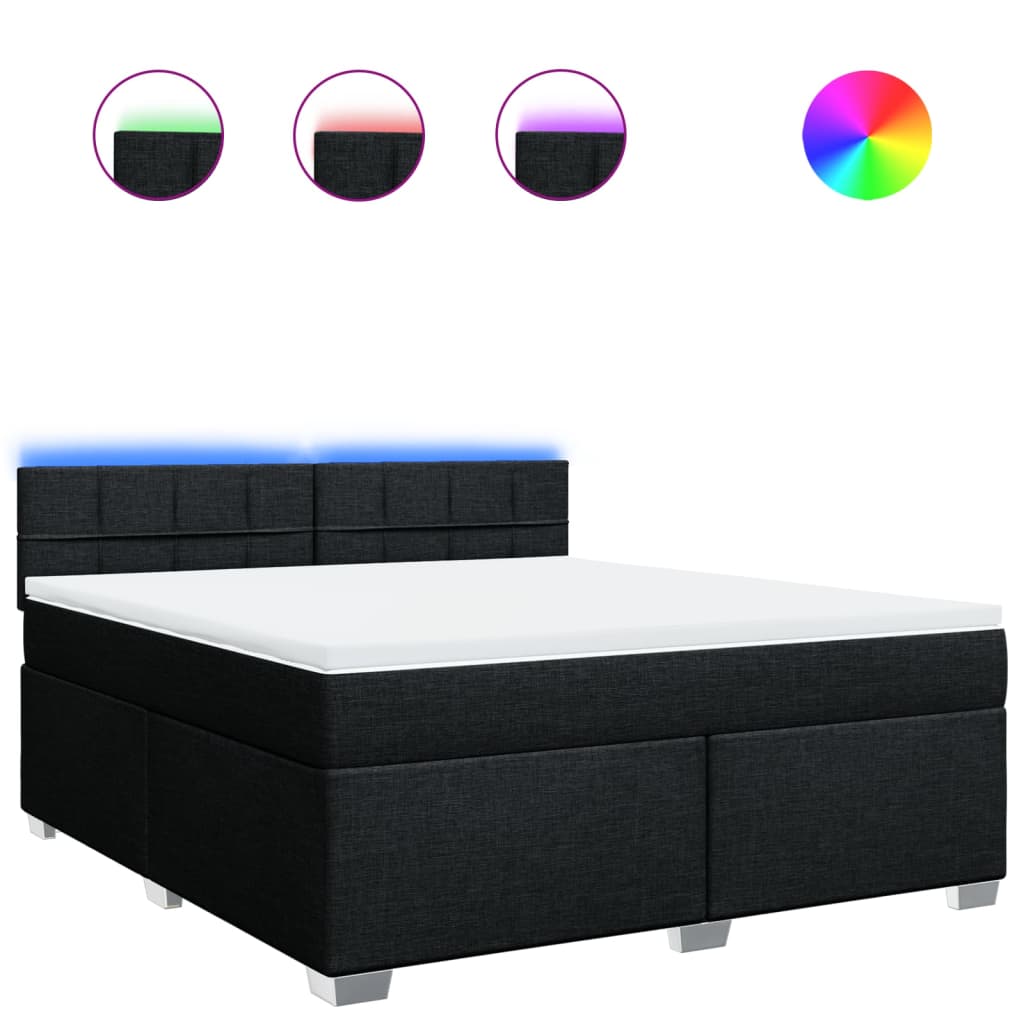 Boxspring met matras stof zwart 180x200 cm is nu te koop bij PeponiXL, paradijselijk wonen!