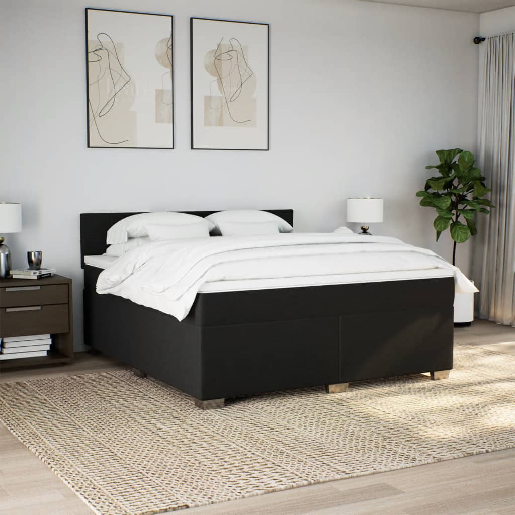 Boxspring met matras stof zwart 180x200 cm is nu te koop bij PeponiXL, paradijselijk wonen!