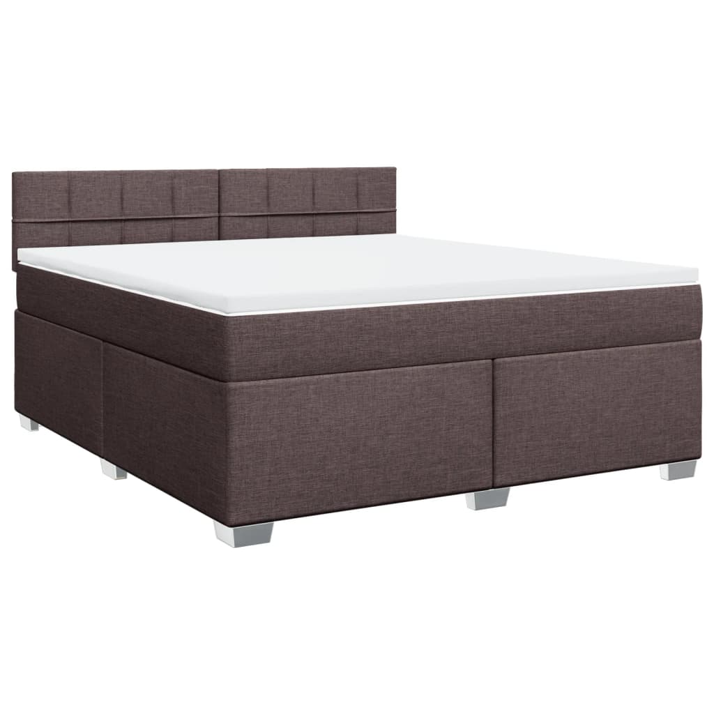 Boxspring met matras stof donkerbruin 180x200 cm is nu te koop bij PeponiXL, paradijselijk wonen!