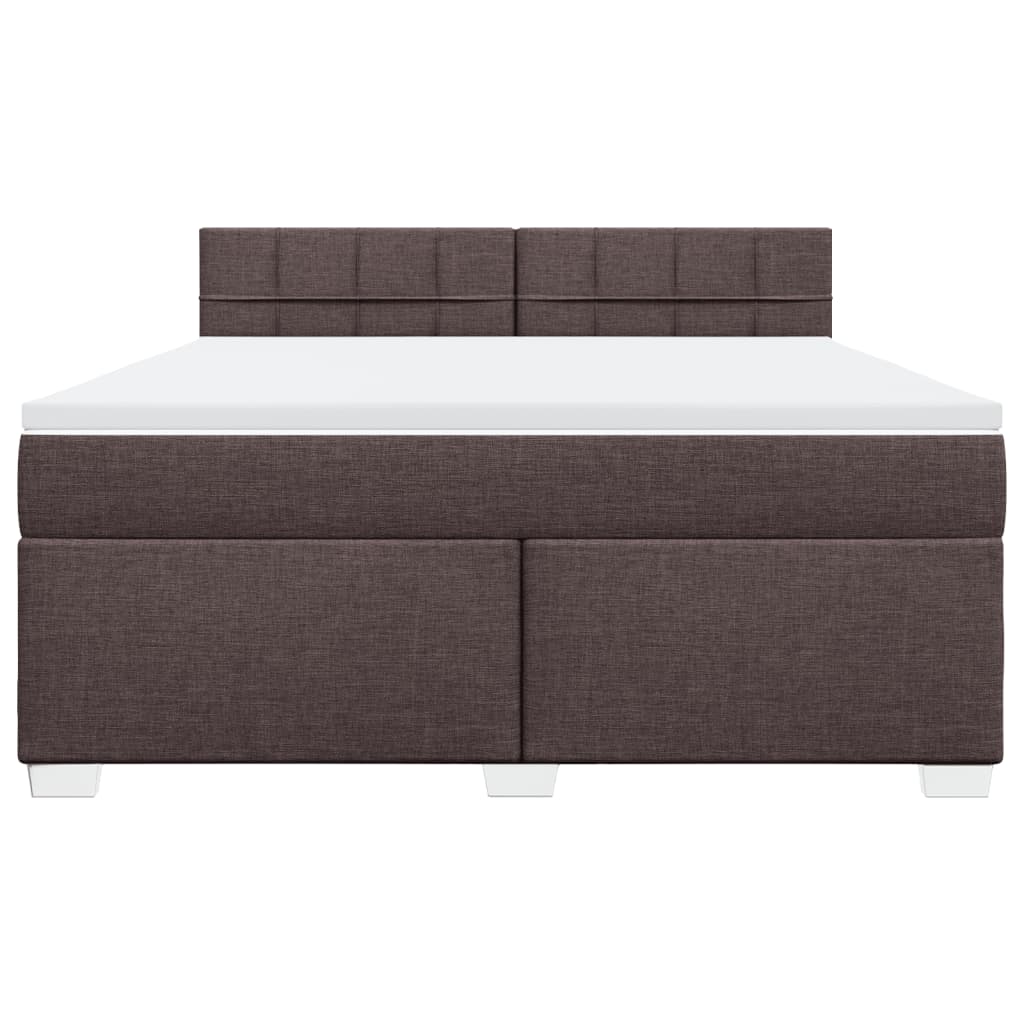 Boxspring met matras stof donkerbruin 180x200 cm is nu te koop bij PeponiXL, paradijselijk wonen!