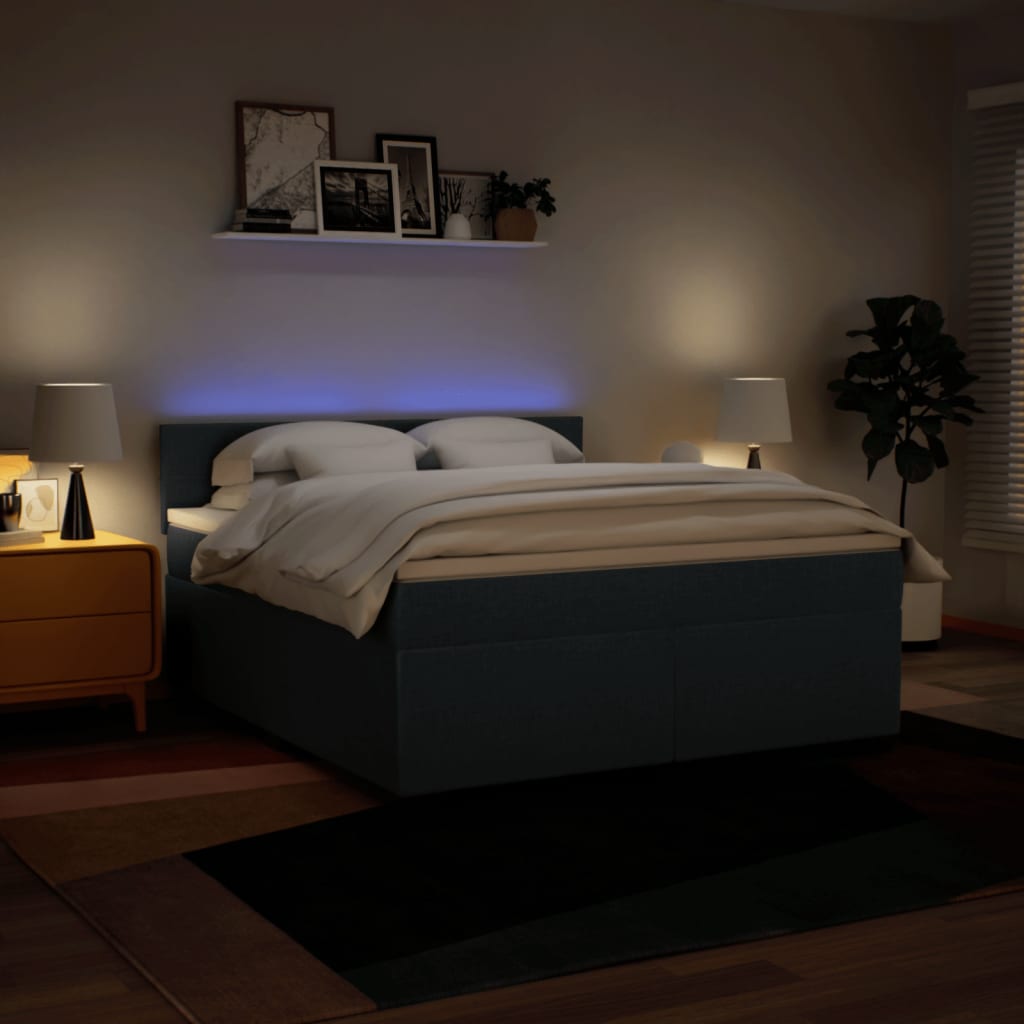 Boxspring met matras stof blauw 180x200 cm is nu te koop bij PeponiXL, paradijselijk wonen!