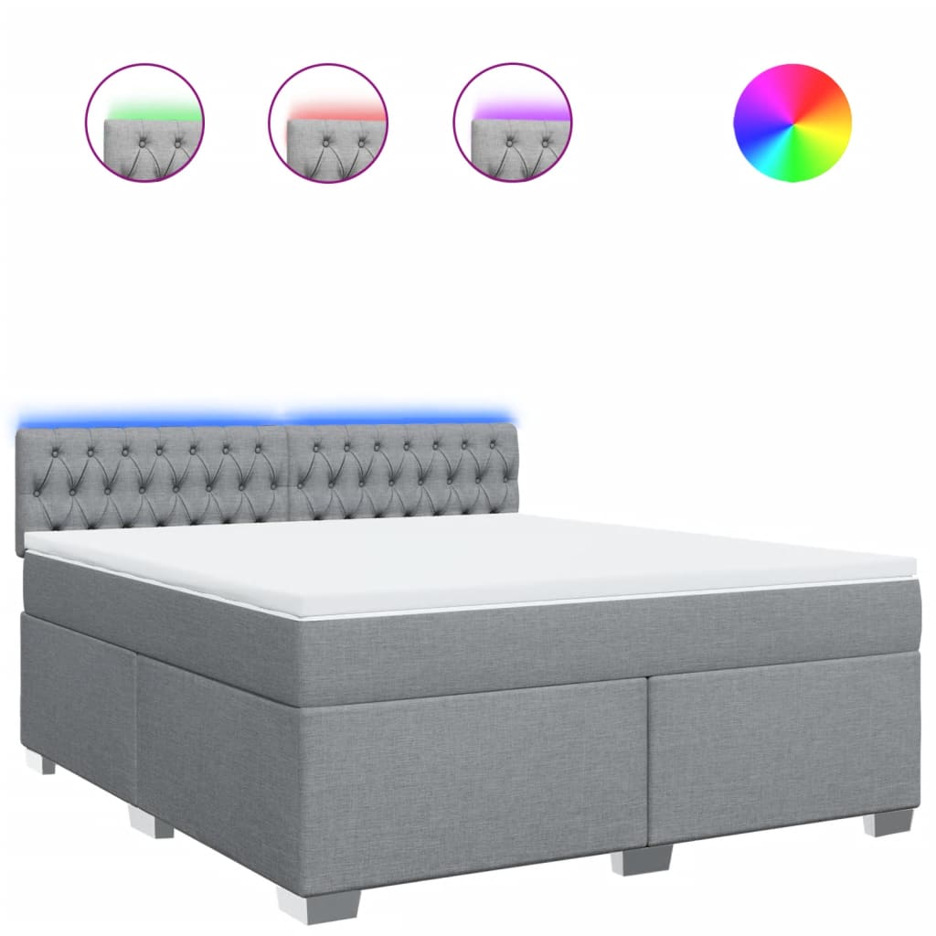Boxspring met matras stof lichtgrijs 180x200 cm is nu te koop bij PeponiXL, paradijselijk wonen!