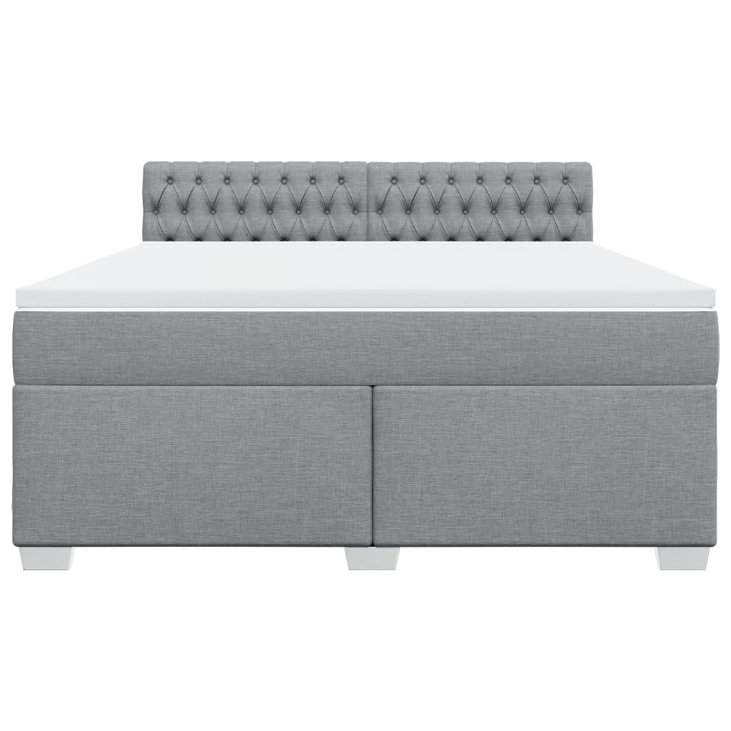 Boxspring met matras stof lichtgrijs 180x200 cm is nu te koop bij PeponiXL, paradijselijk wonen!