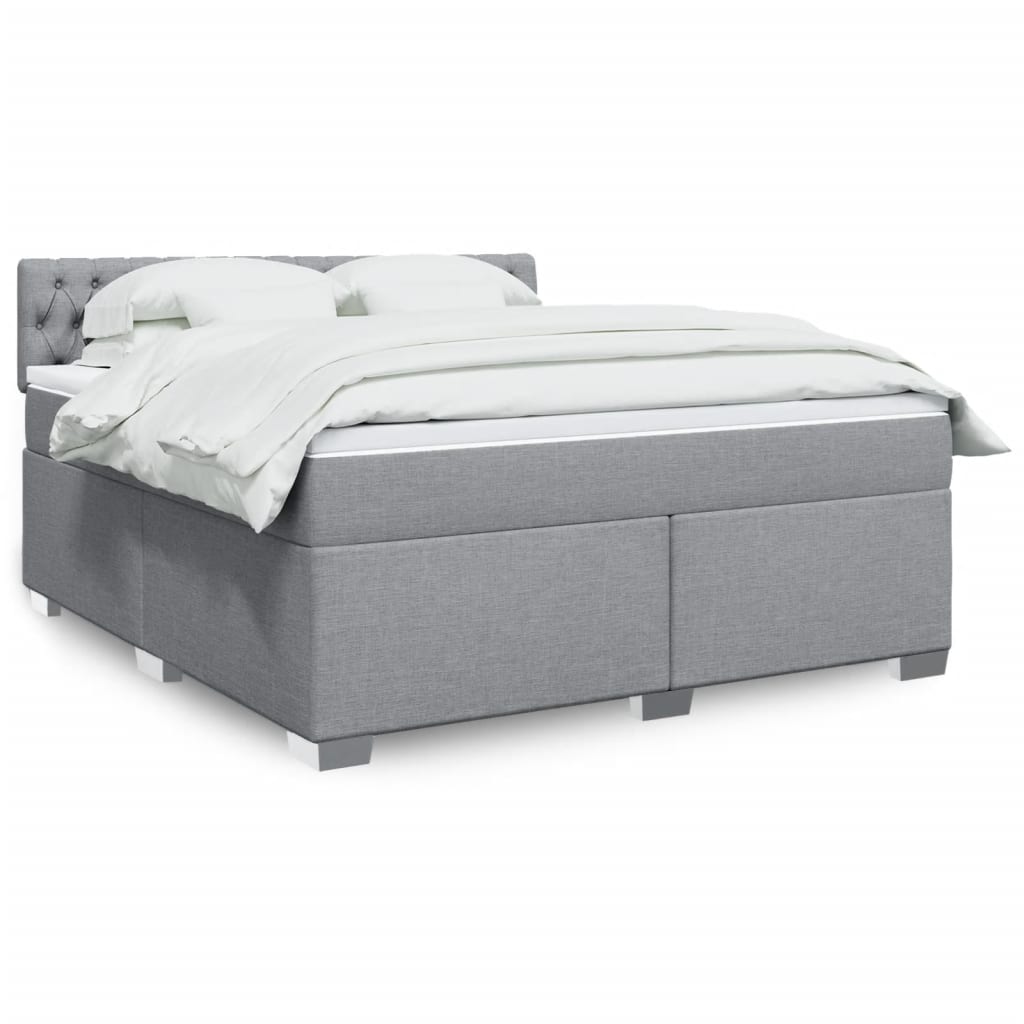 Boxspring met matras stof lichtgrijs 180x200 cm is nu te koop bij PeponiXL, paradijselijk wonen!
