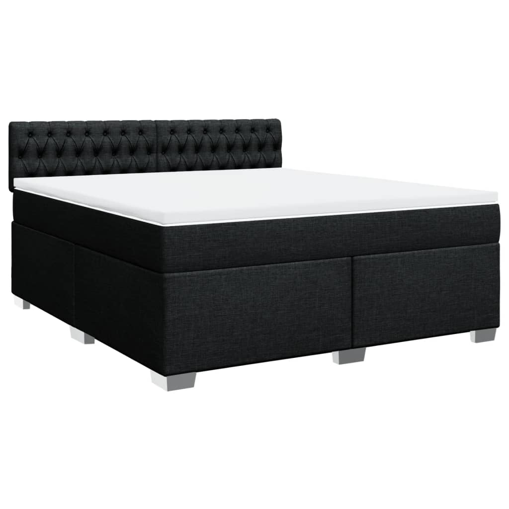 Boxspring met matras stof zwart 180x200 cm is nu te koop bij PeponiXL, paradijselijk wonen!