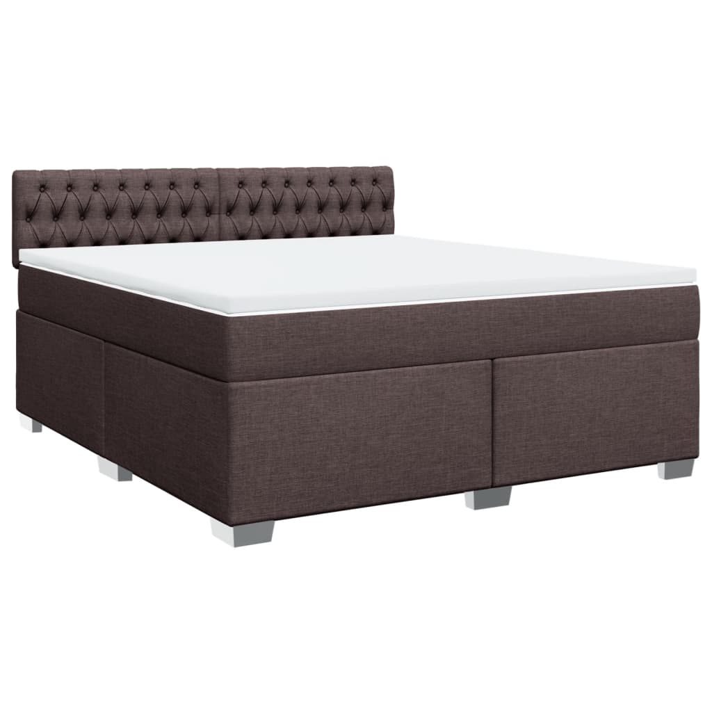 Boxspring met matras stof donkerbruin 180x200 cm is nu te koop bij PeponiXL, paradijselijk wonen!