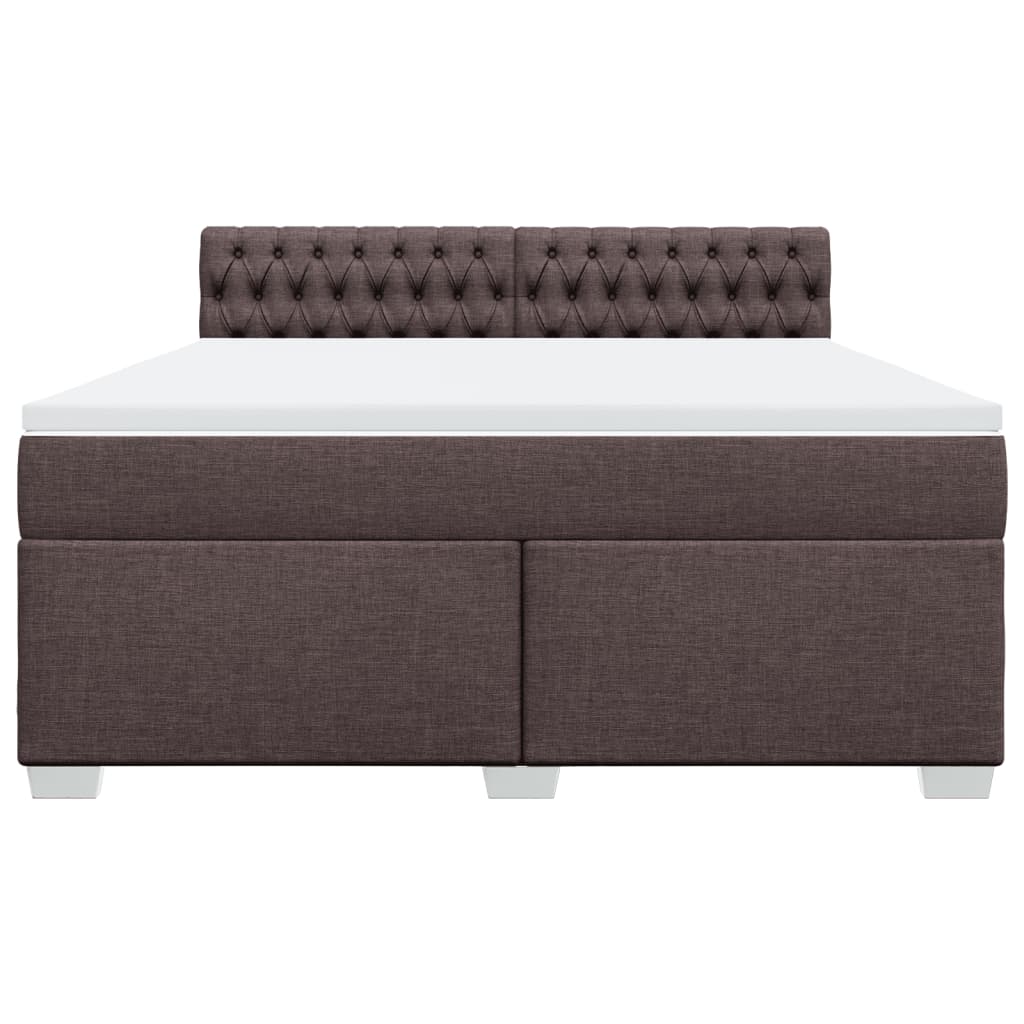 Boxspring met matras stof donkerbruin 180x200 cm is nu te koop bij PeponiXL, paradijselijk wonen!
