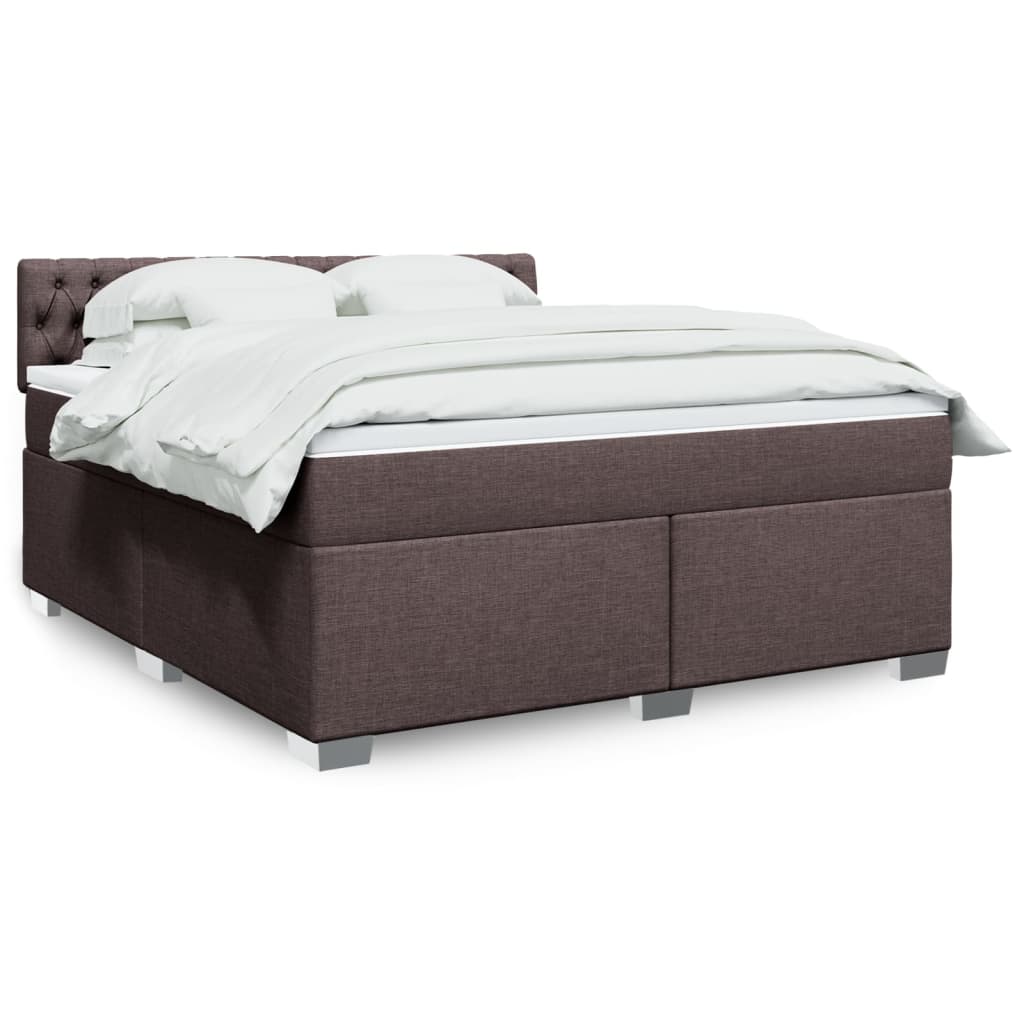 Boxspring met matras stof donkerbruin 180x200 cm is nu te koop bij PeponiXL, paradijselijk wonen!