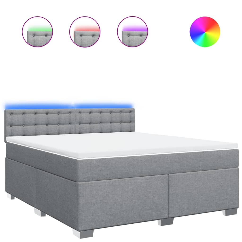 Boxspring met matras stof lichtgrijs 180x200 cm is nu te koop bij PeponiXL, paradijselijk wonen!