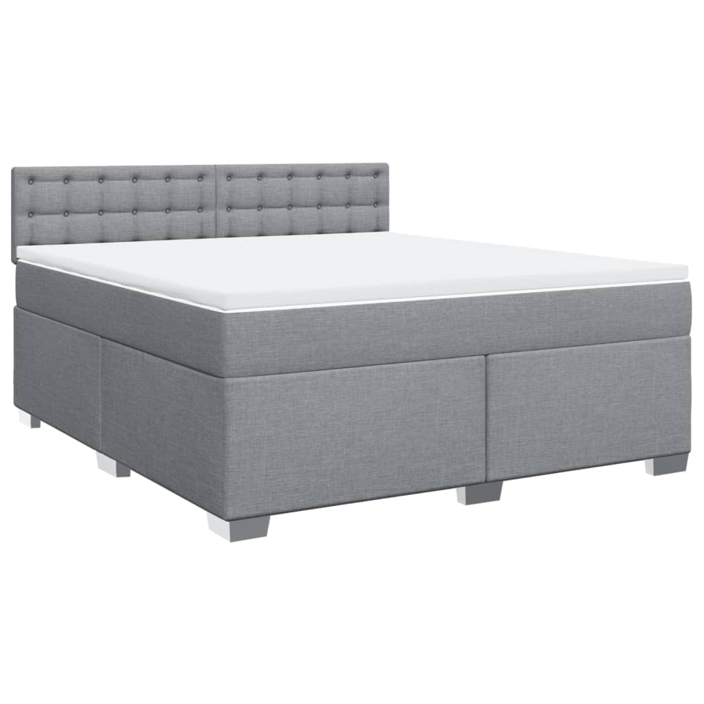 Boxspring met matras stof lichtgrijs 180x200 cm is nu te koop bij PeponiXL, paradijselijk wonen!