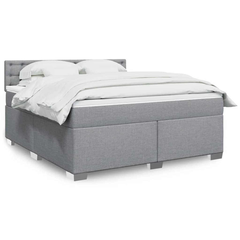 Boxspring met matras stof lichtgrijs 180x200 cm is nu te koop bij PeponiXL, paradijselijk wonen!
