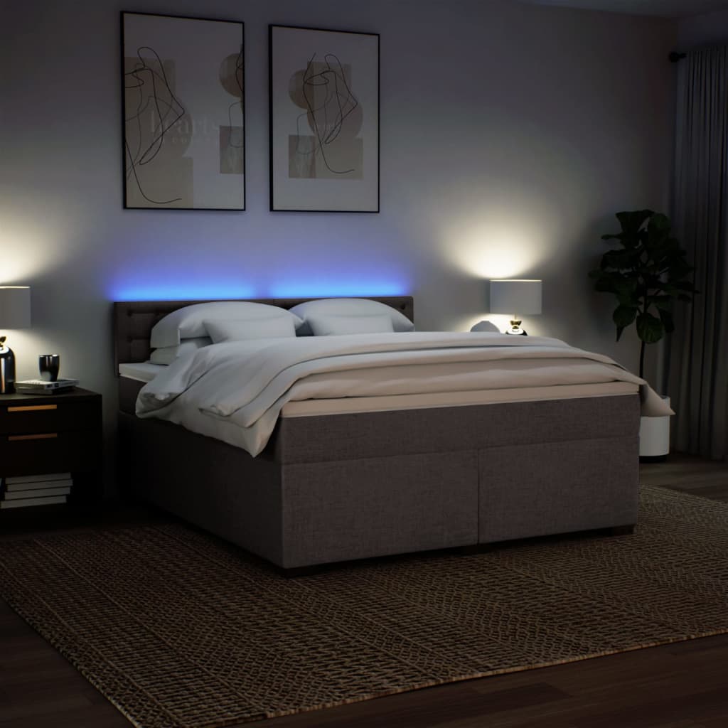 Boxspring met matras stof taupe 180x200 cm is nu te koop bij PeponiXL, paradijselijk wonen!