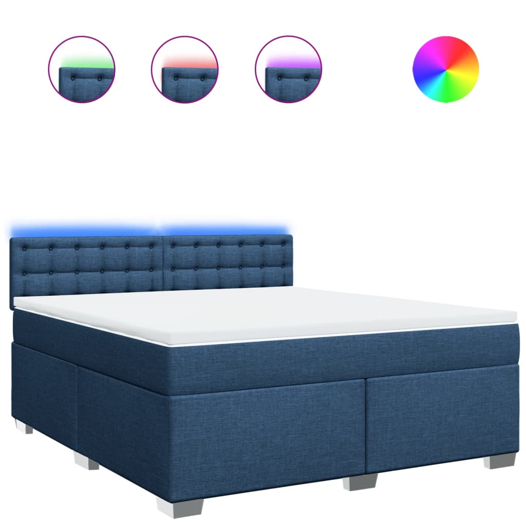 Boxspring met matras stof blauw 180x200 cm is nu te koop bij PeponiXL, paradijselijk wonen!