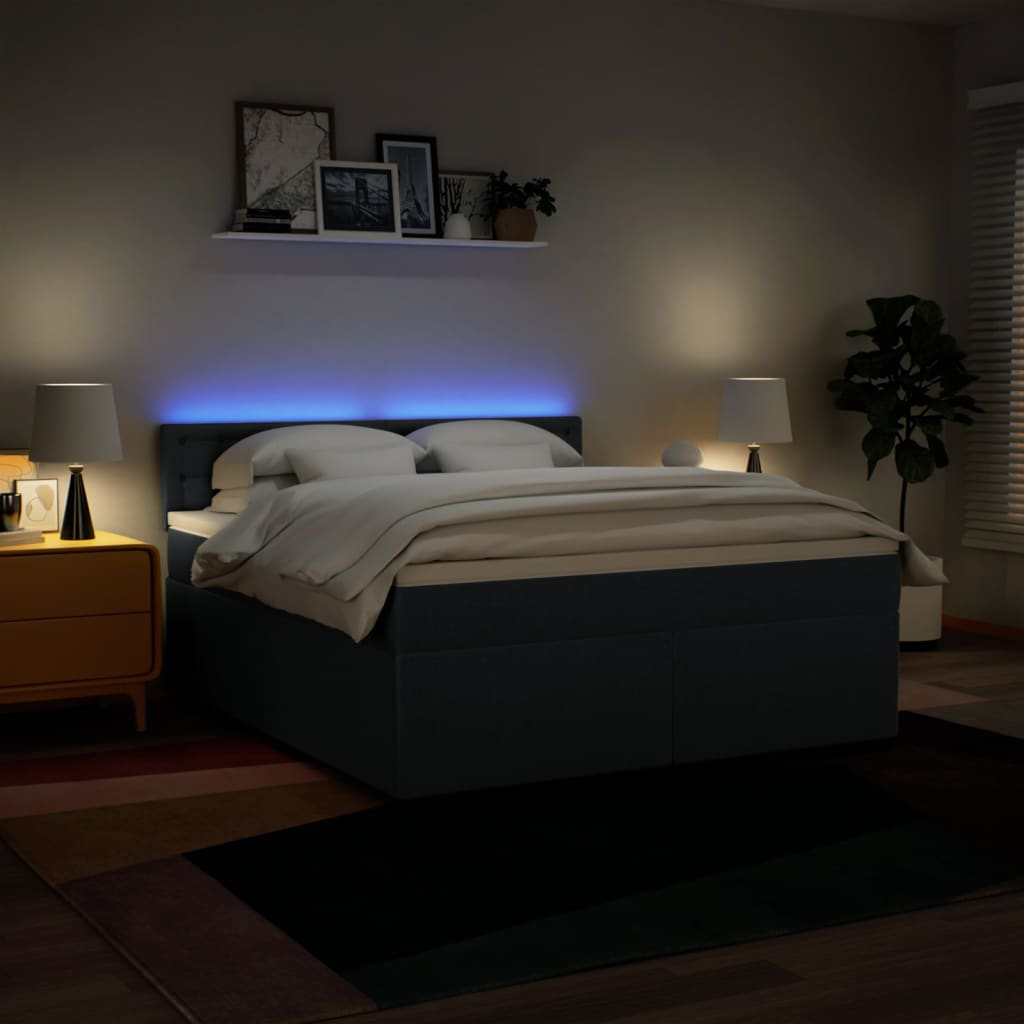 Boxspring met matras stof blauw 180x200 cm is nu te koop bij PeponiXL, paradijselijk wonen!