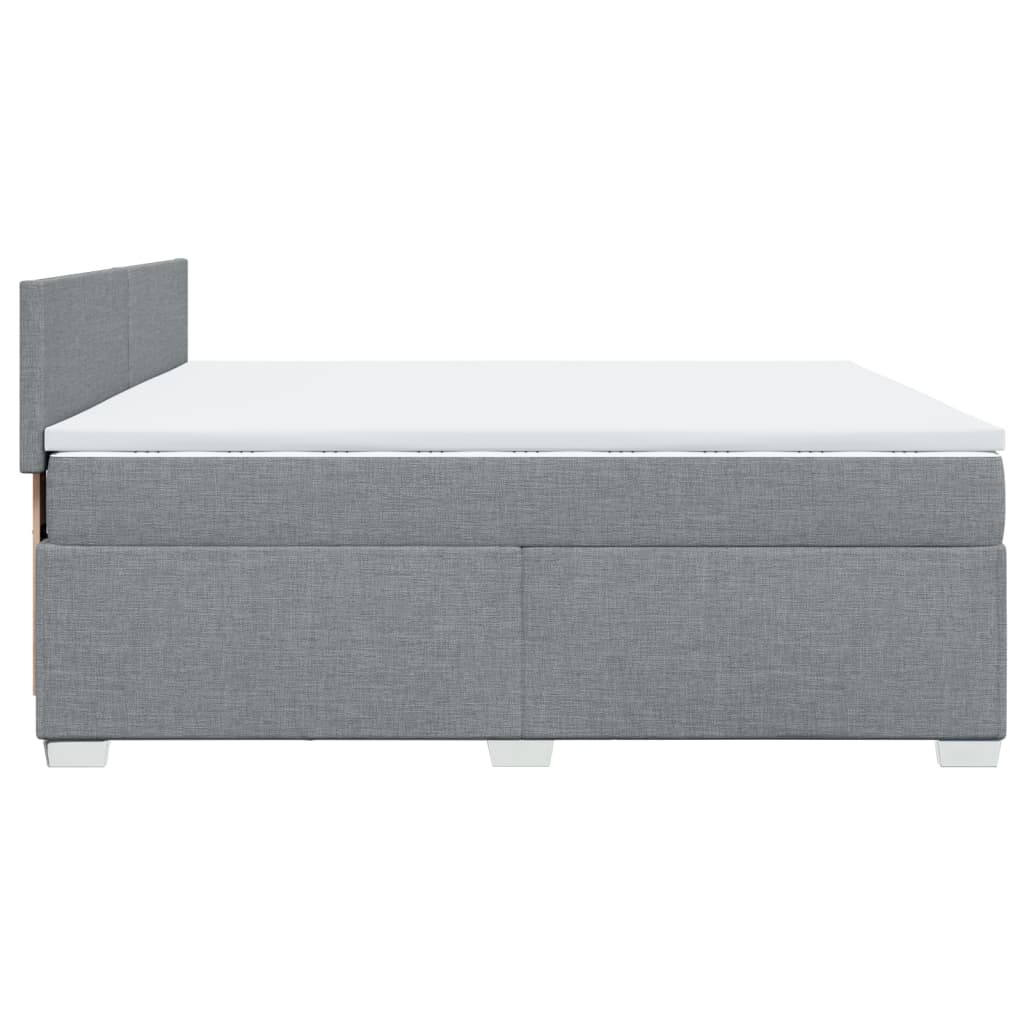 Boxspring met matras stof lichtgrijs 200x200 cm is nu te koop bij PeponiXL, paradijselijk wonen!