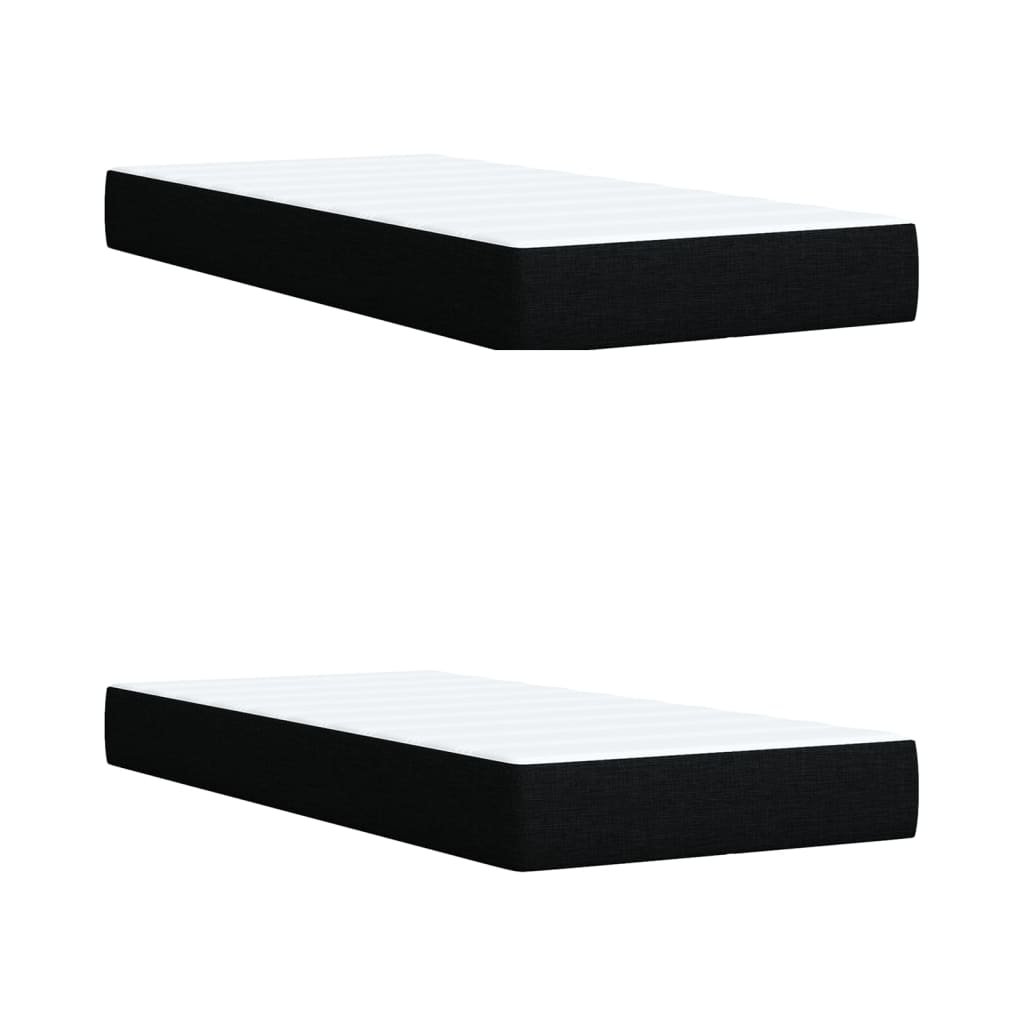 Boxspring met matras stof zwart 200x200 cm is nu te koop bij PeponiXL, paradijselijk wonen!