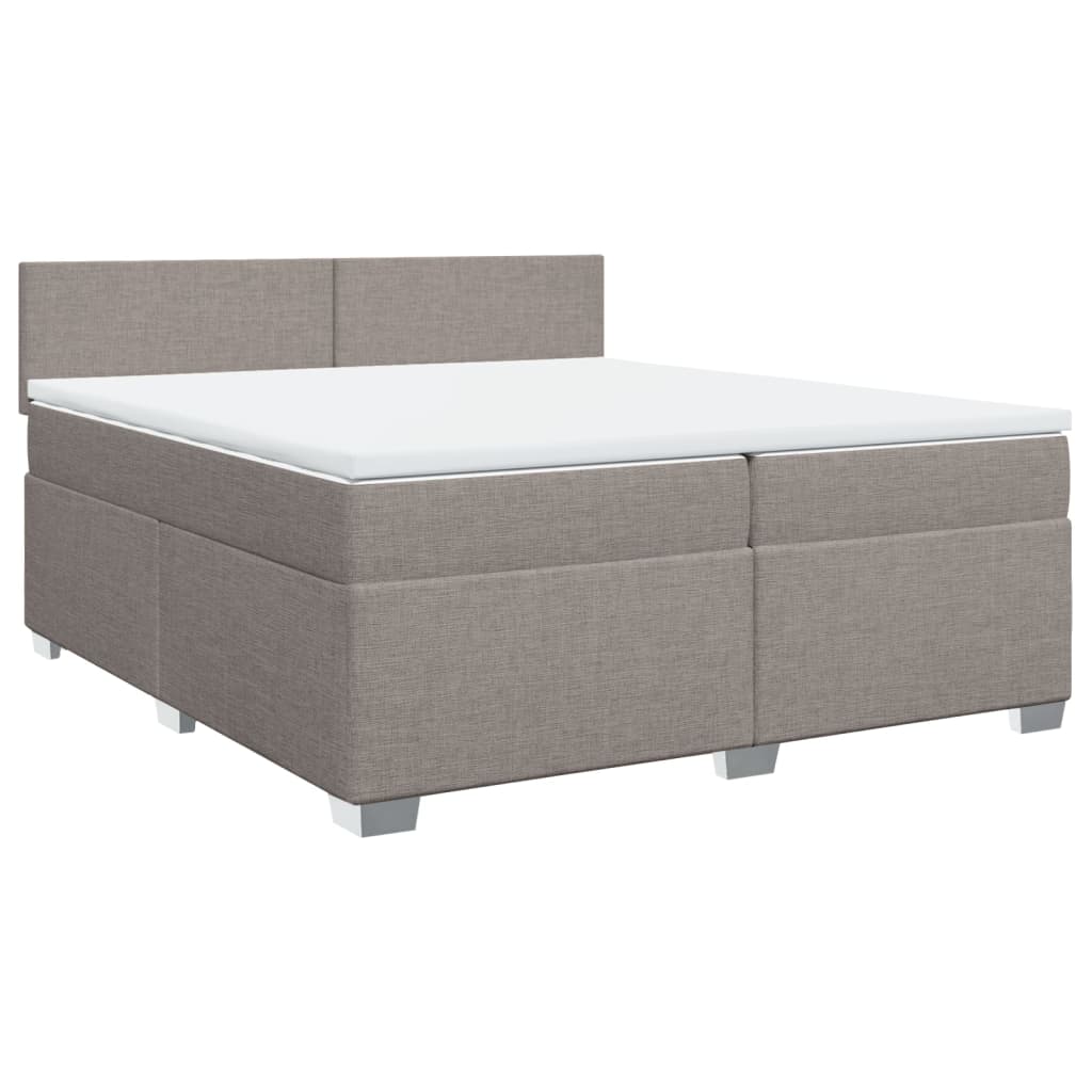 Boxspring met matras stof taupe 200x200 cm is nu te koop bij PeponiXL, paradijselijk wonen!