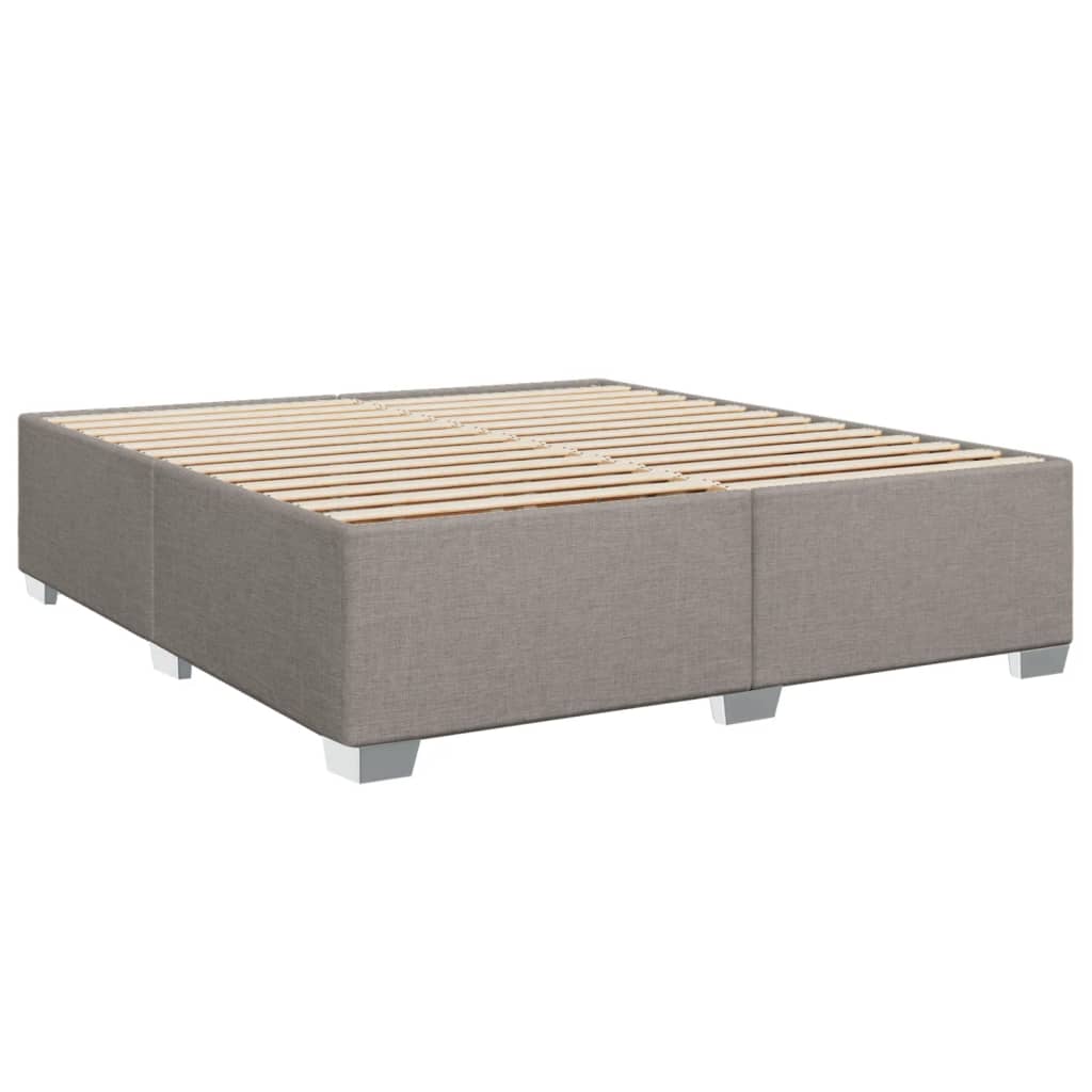 Boxspring met matras stof taupe 200x200 cm is nu te koop bij PeponiXL, paradijselijk wonen!