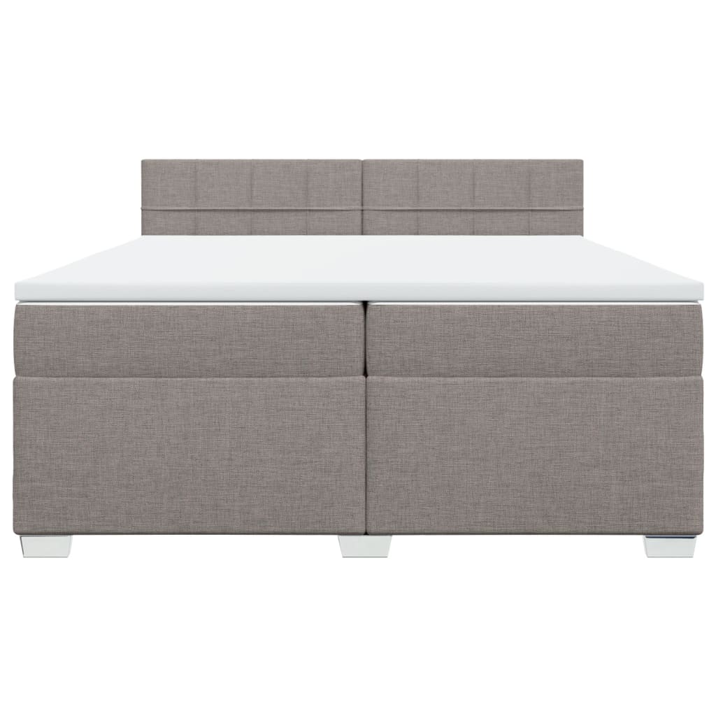 Boxspring met matras stof taupe 200x200 cm is nu te koop bij PeponiXL, paradijselijk wonen!