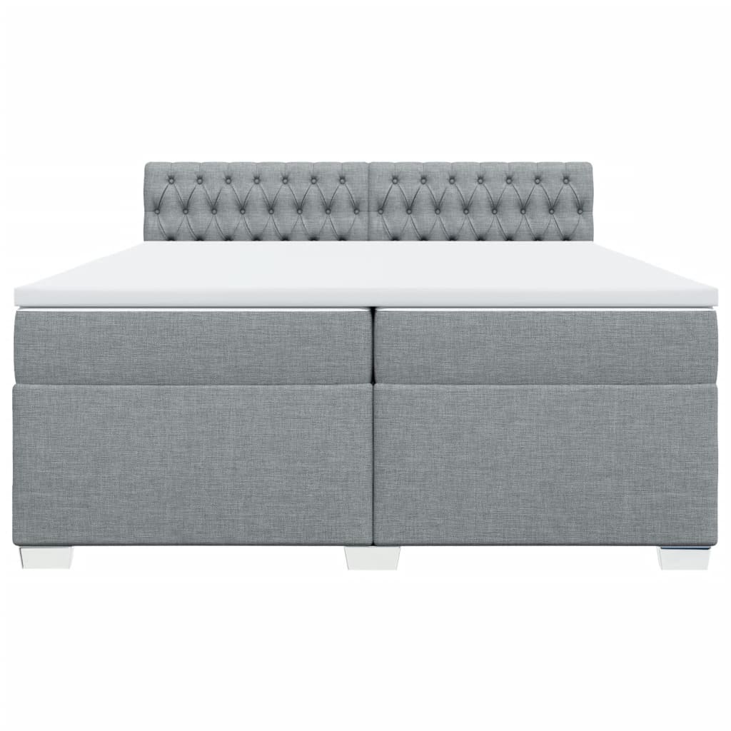 Boxspring met matras stof lichtgrijs 200x200 cm is nu te koop bij PeponiXL, paradijselijk wonen!