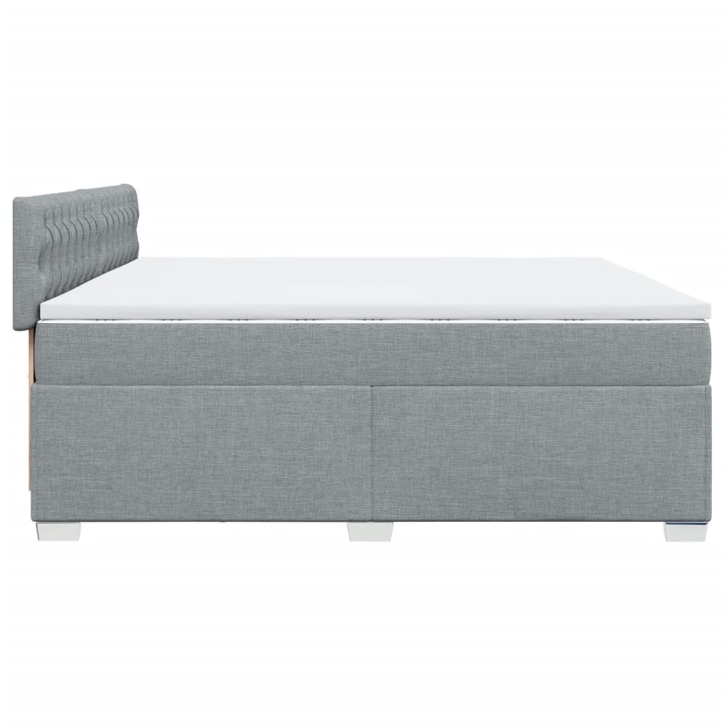 Boxspring met matras stof lichtgrijs 200x200 cm is nu te koop bij PeponiXL, paradijselijk wonen!